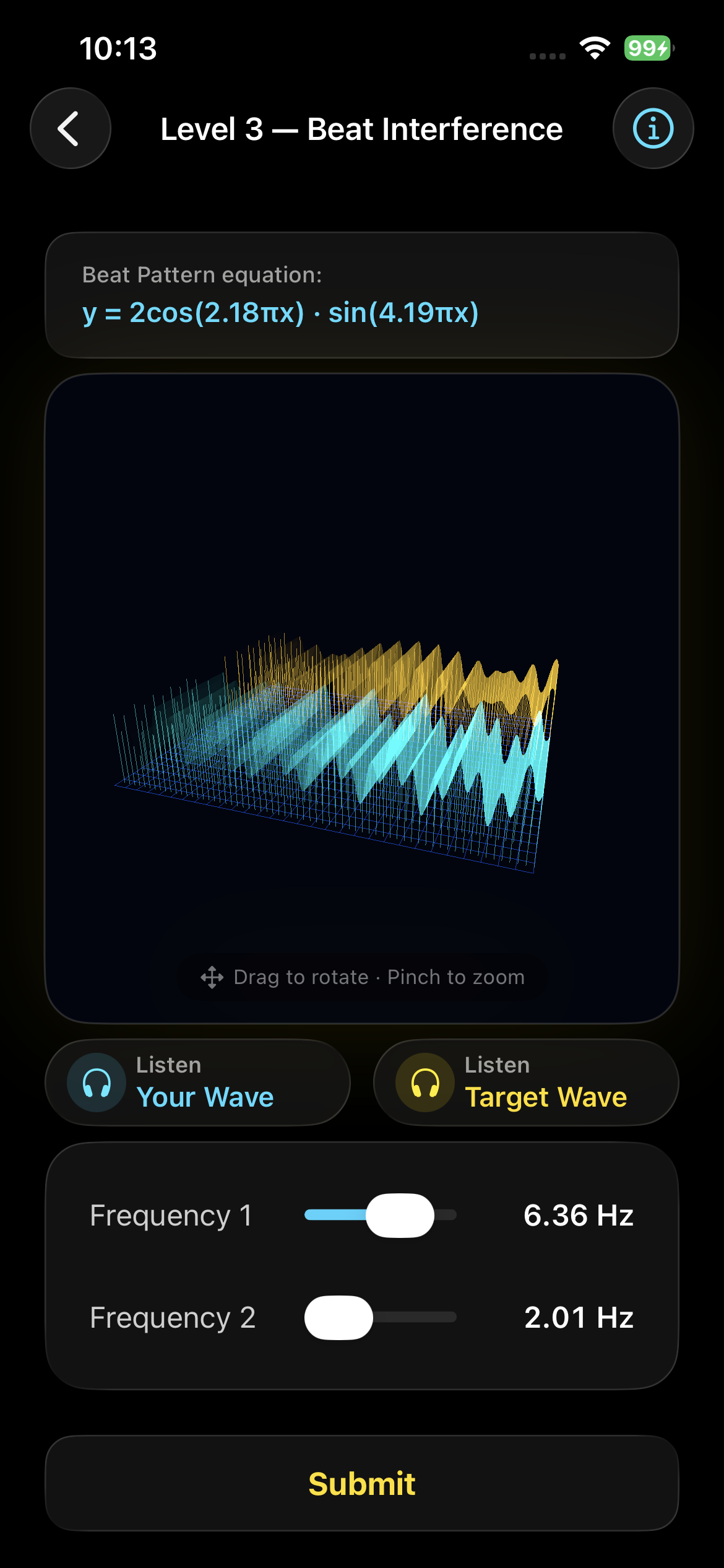 WaveQuest Pure Tone Screen