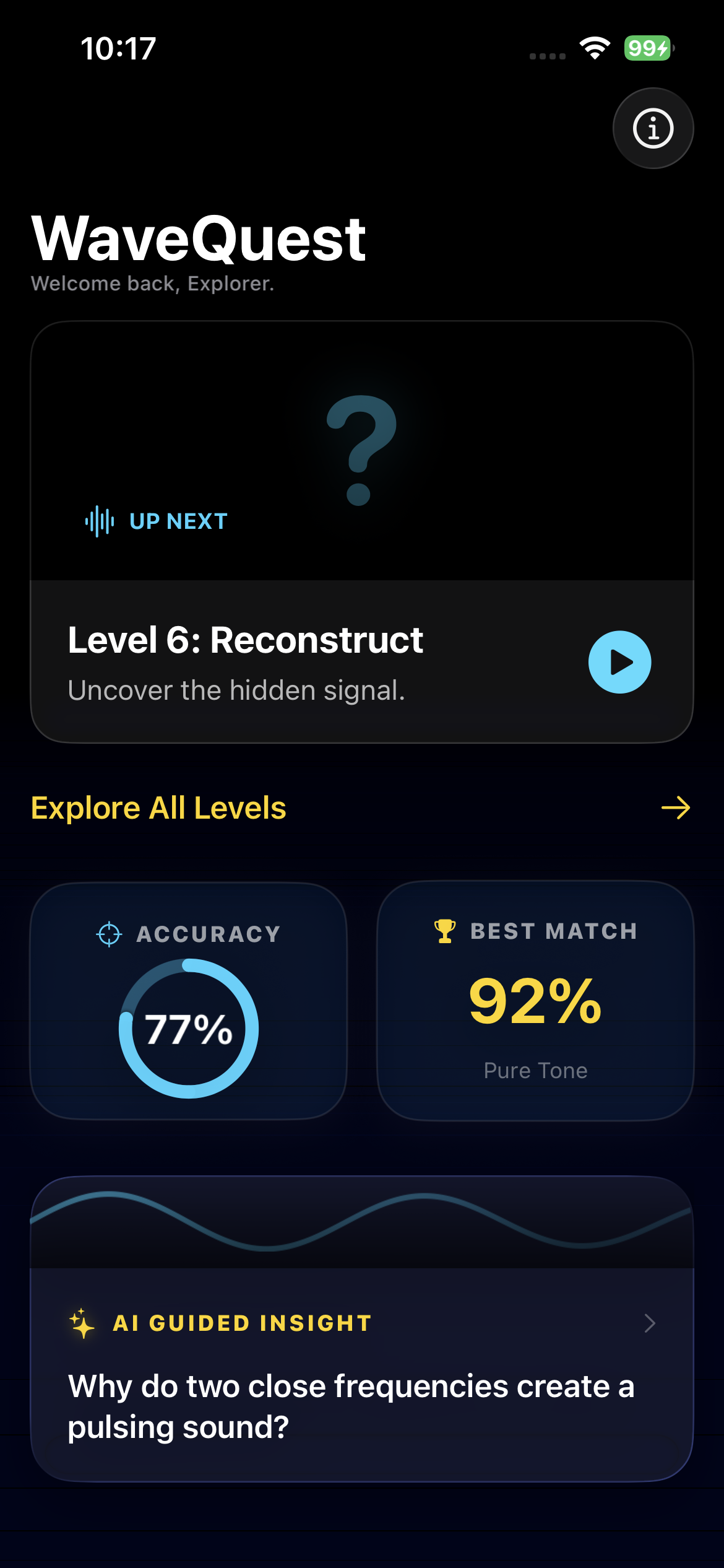 WaveQuest Modulation Screen